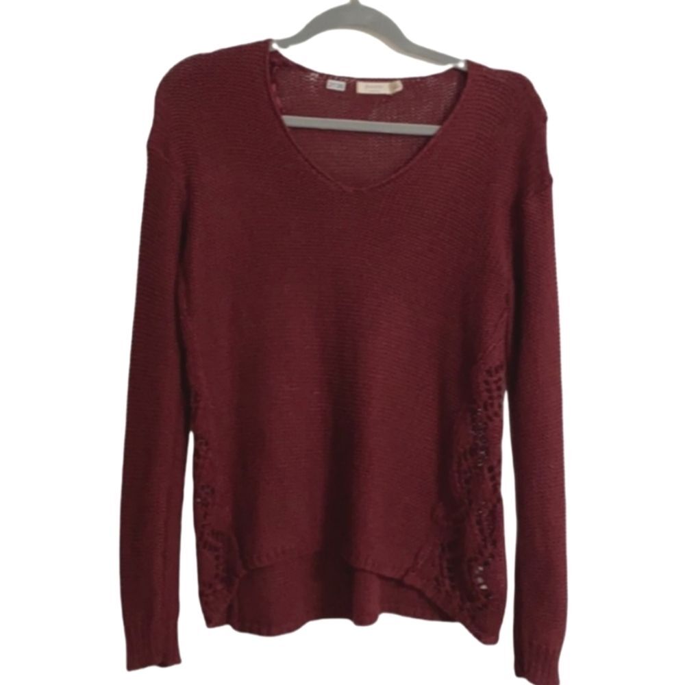 Harper V Neck Burgundy Sweater Size M
